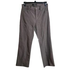 VTG Simon Chang Denim Pants Sz 10 Green High Rise 5-Pocket Twill Stretch Office